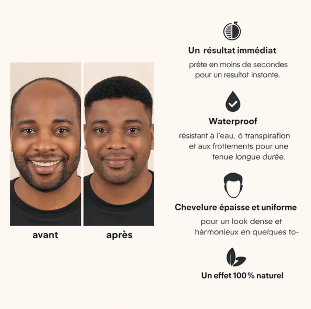 Camouflage Capillaire Professionnel Couleur Noire